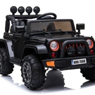 Jeep Mountain 12V infantil, 4x4 Negro,4WD,RUEDAS BLANDAS, MANDO RC - INDA494-RA-7588